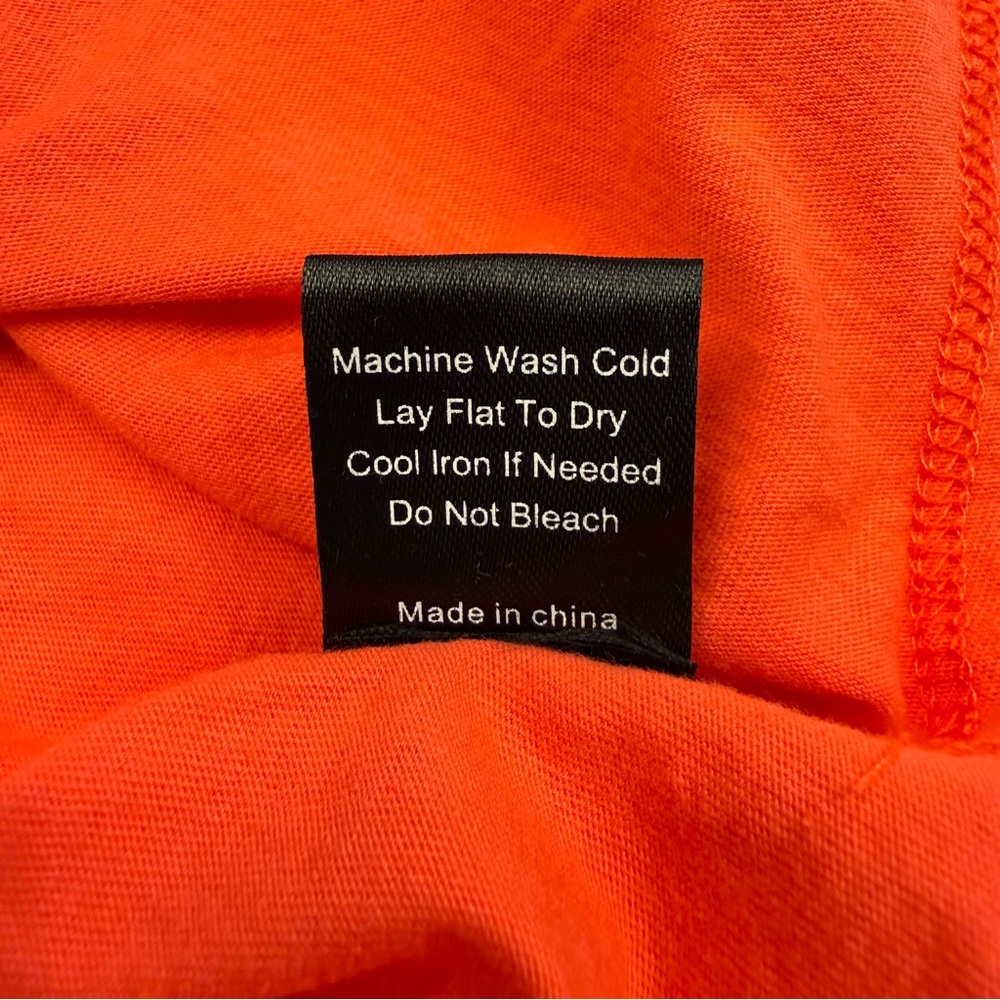 POL Raw Edge Oversized Cotton Tee Red Orange Large NWT - Picture 11 of 11